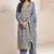 Light blue silk jacquard embroidered salwar suit