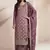 Onion pink silk jacquard embroidered salwar suit