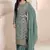 Aqua green silk jacquard embroidered salwar suit