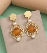 Mustard yellow color amrapali earrings