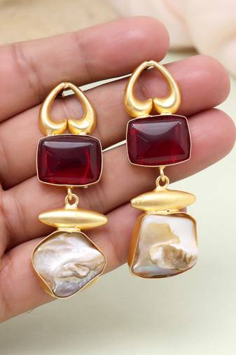 Royal maroon color amrapali earrings