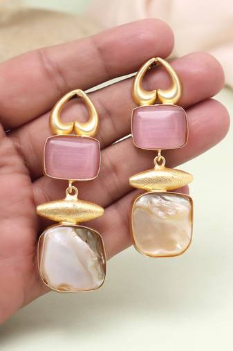 Charming pink color amrapali earrings