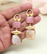 Charming pink color amrapali earrings