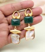 Nature-inspired green color amrapali earrings