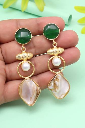 Leaf green color amrapali earrings