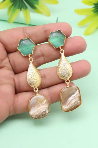 Frosted pista green color amrapali earrings