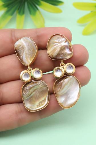 Silky white color amrapali earrings
