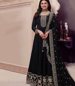 chinon black anarkali for women