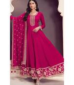 chinon rani pink anarkali for women