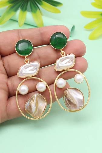 Moss green color amrapali earrings