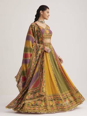 Multicolor Printed Lehenga Set with Dupatta 3