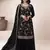 Black heavy chinon with embroidery sharara suit (bottom stitched)