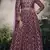 Wine viscose simar jacquard stiched hand made khatli work anarkali gown (free size)