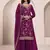 Wine heavy chinon with embroidery sharara suit (bottom stitched)