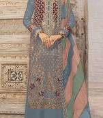 Light blue heavy fox georgette embroidery Palazzo suit