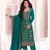 Green viscose maslin jacquard with embroidery fancy coding sequence work salwar suit