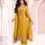 Yellow viscose maslin jacquard with embroidery fancy coding sequin work salwar suit