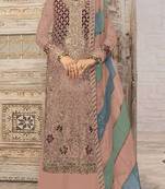 Peach heavy fox georgette embroidery Palazzo suit