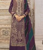 Violet heavy fox georgette embroidery Palazzo suit