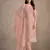 Pink heavy orgenza with embroidery straight salwar suit
