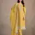 Yellow heavy orgenza with embroidery straight salwar suit