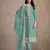 Light blue heavy orgenza with embroidery straight salwar suit