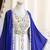 Royal blue & white handcrafted zari work stitched dress georgette kaftan  dress