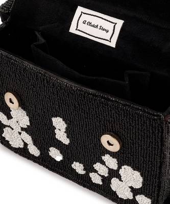 Black Rose Beaded Velvet Purse 2