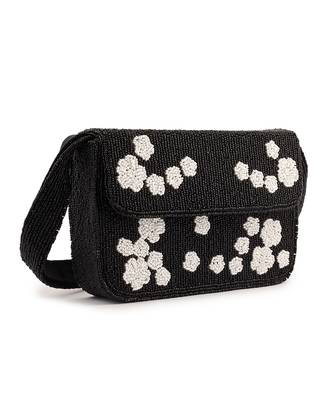 Black Rose Beaded Velvet Purse 3