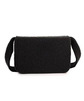 Black Rose Beaded Velvet Purse 5