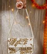 Ivory & gold gleam Velvet purse