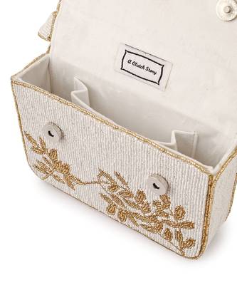 Ivory & gold gleam Velvet purse 2