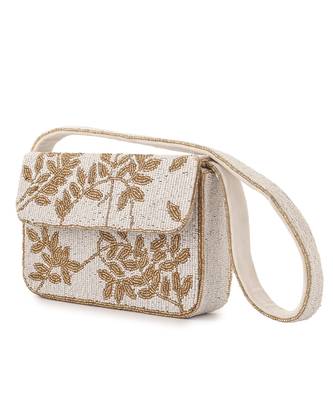 Ivory & gold gleam Velvet purse 3
