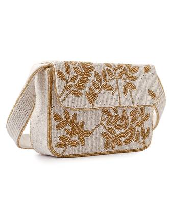 Ivory & gold gleam Velvet purse 4