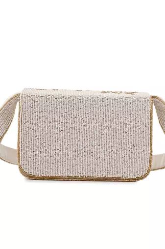 Ivory & gold gleam Velvet purse