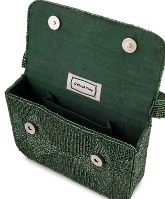 Evergreen luxe beaded Velvet purse 2