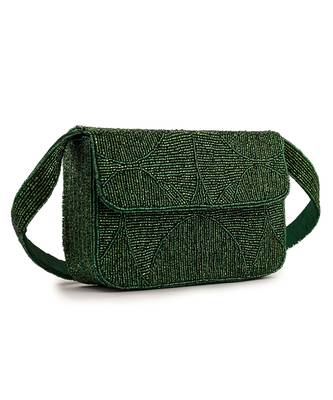 Evergreen luxe beaded Velvet purse 3