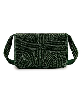 Evergreen luxe beaded Velvet purse 5