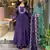 Voilet color silk fabric beautiful festive wear kurta set for girls