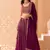 Wine Georgette Sequin And Jari Embroidery Work Lehenga