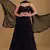 Black Georgette Sequin And Thread Embroidery Work Lehenga