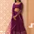 Wine Georgette Sequin And Jari Embroidery Work Lehenga