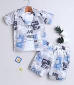 Grey alphabet printed cotton blend co-ord set