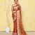 orange dual tone organic tissue jamdani saree with blouse piece