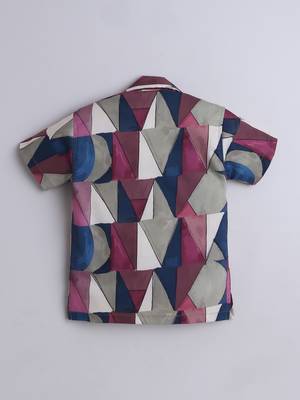 Maroon abstract printed cotton blend co-ord set 2