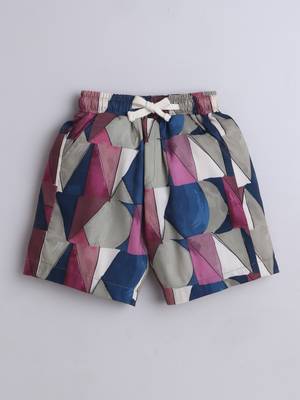 Maroon abstract printed cotton blend co-ord set 4