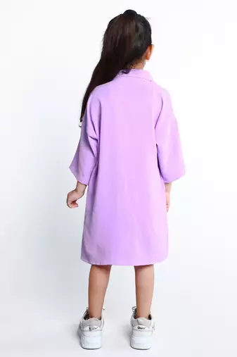 Purple plain cotton oversize co-ord set