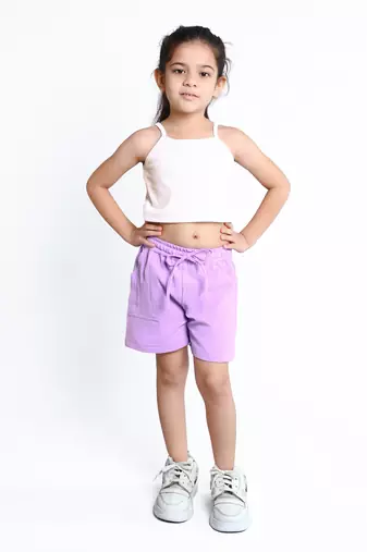 Purple plain cotton oversize co-ord set