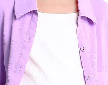 Purple plain cotton oversize co-ord set 5