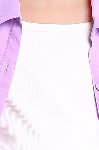 Purple plain cotton oversize co-ord set